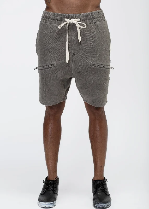 Konus Men's Heavy Denim Knit Shorts In Grey