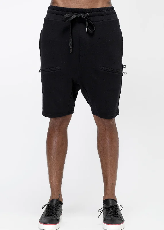 Konus Men's Side Zip Pocket Shorts in Black