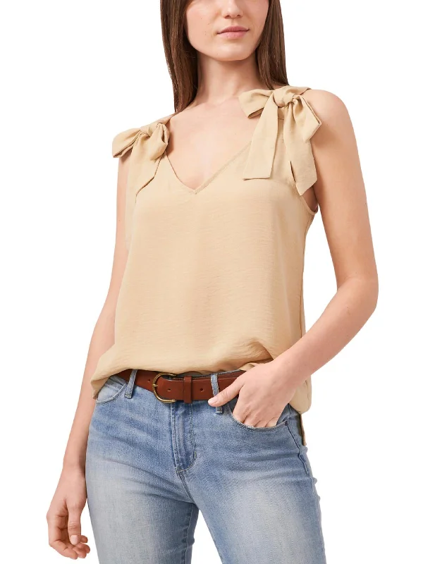 Lowest Prices Lily Womens Tie Shoulder V Neck Tank Top