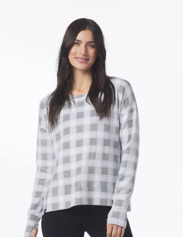 Lowest Prices Lounge Long Sleeve: Ash Grey McGregor Plaid