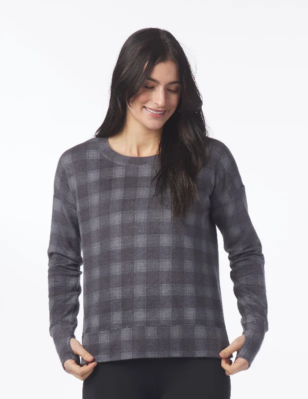 Markdowns Lounge Long Sleeve: Black McGregor Plaid