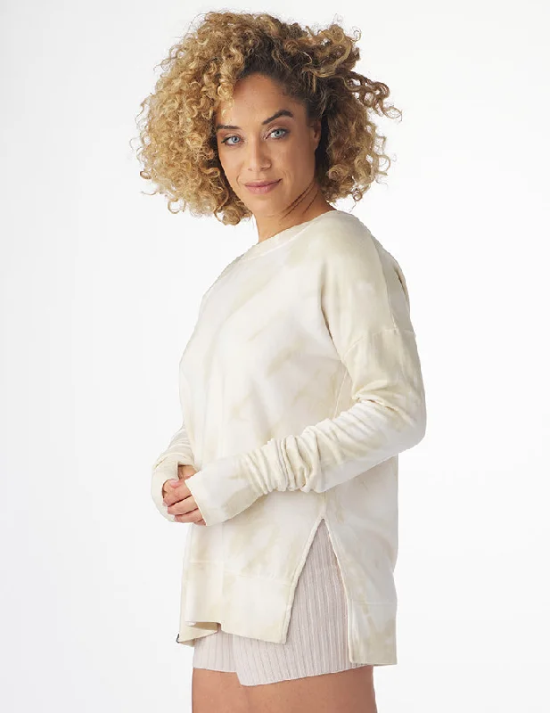 Take Advantage Lounge Long Sleeve: Oatmilk Tie-Dye Stripe