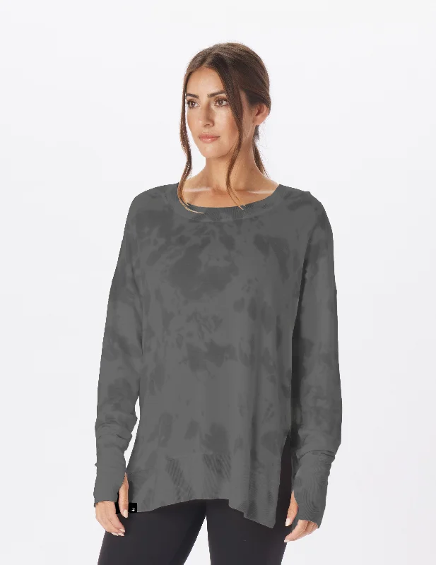 Lowest Price Lounge Long Sleeve: Silver Fog Stone Dye