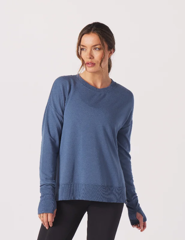 Huge Discounts Lounge Long Sleeve: Washed Blue