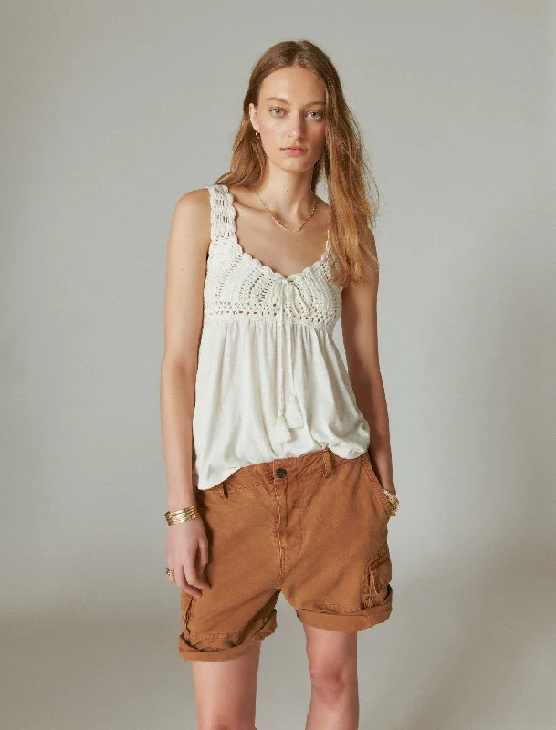 Customer Appreciation Sale Lucky Brand Women's Crochet Babydoll Tank