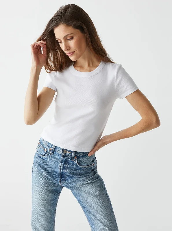 Mimi Cropped Tee - White