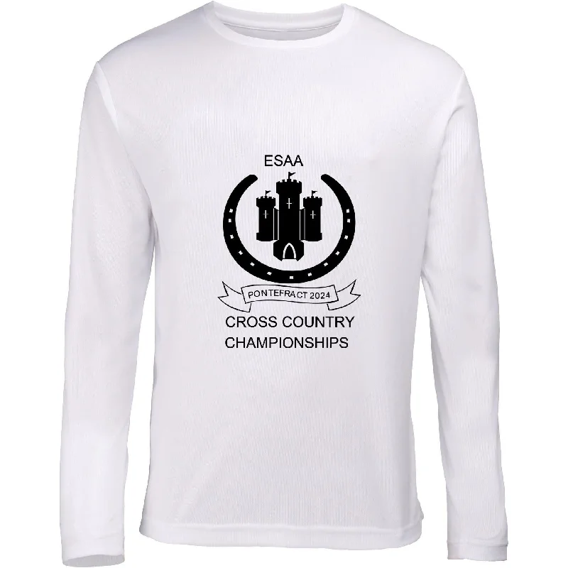 Online Only More Mile Vision ESAA Pontefract 2024 Championships Big Logo Running Top - White Online Only More Mile Vision ESAA Pontefract 2024 Championships Big Logo Running Top - White