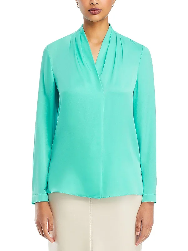 Warehouse Sale Nellie Womens Silk Surplice Blouse