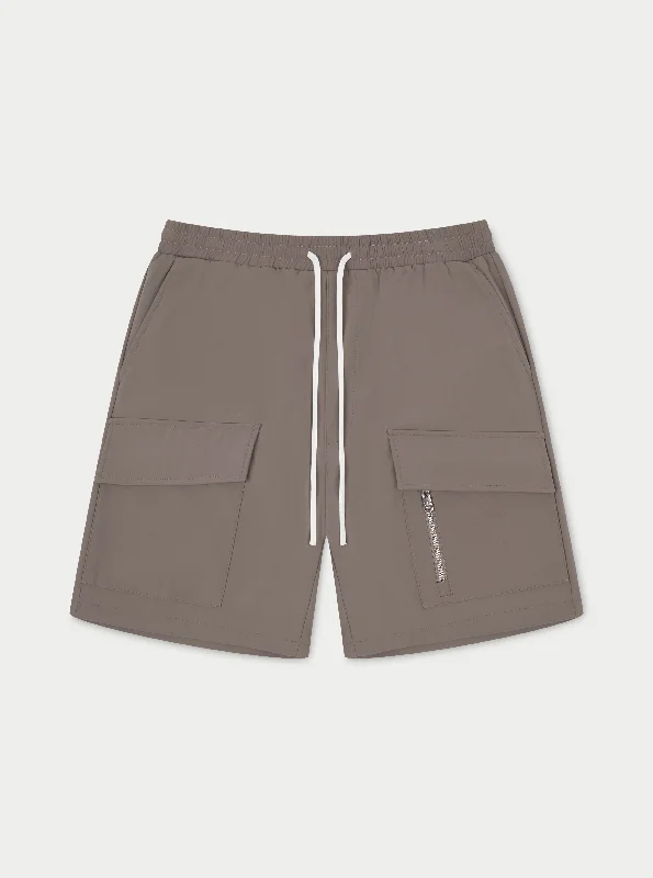 TECHNICAL HEAVYWEIGHT UTILITY SHORTS - COFFEE