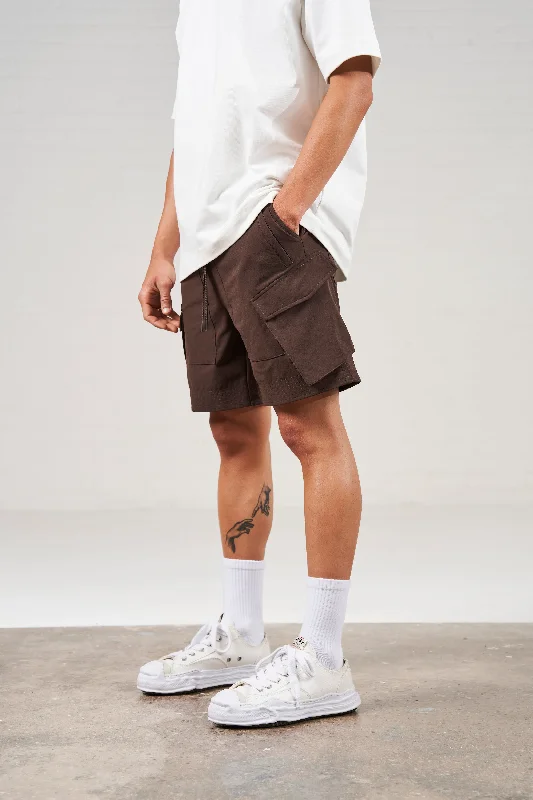 PANELLED CARGO SHORT - COFFEE