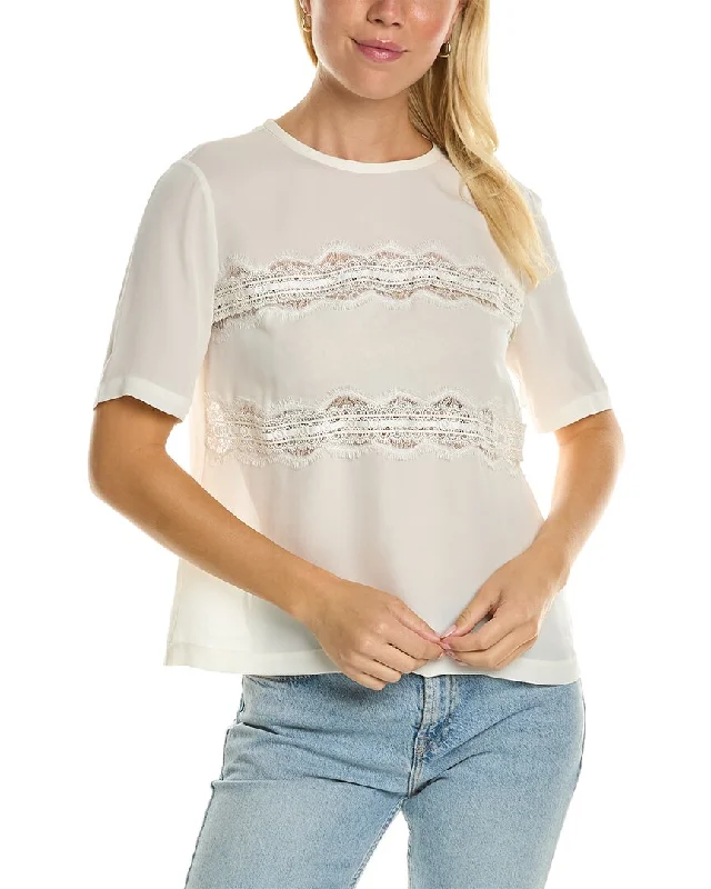 Daily Specials Rebecca Taylor Lace Silk T-Shirt