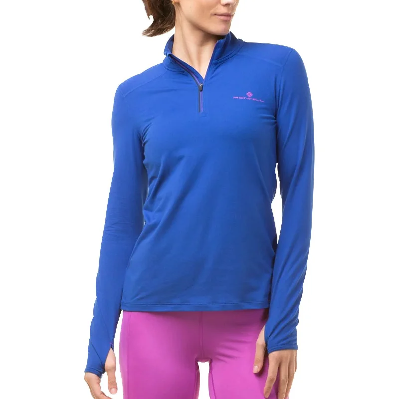 Super Deal Ronhill Core Thermal Half Zip Long Sleeve Womens Running Top - Blue