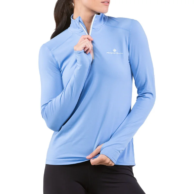 The Best Prices Ronhill Life Practice Half Zip Long Sleeve Womens Running Top - Blue