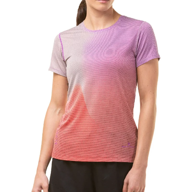 Value Deals Ronhill Tech Golden Hour Short Sleeve Womens Running Top - Red