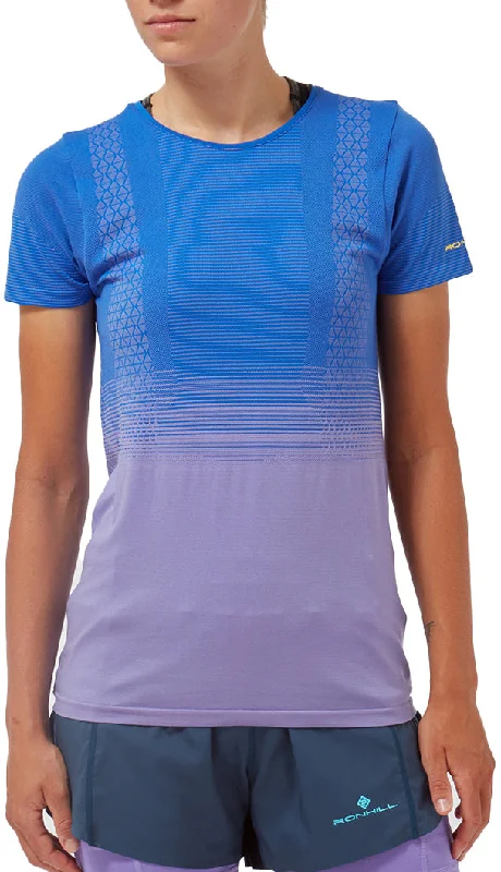 Deep Discounts Ronhill Tech Marathon Short Sleeve Womens Running Top - Blue