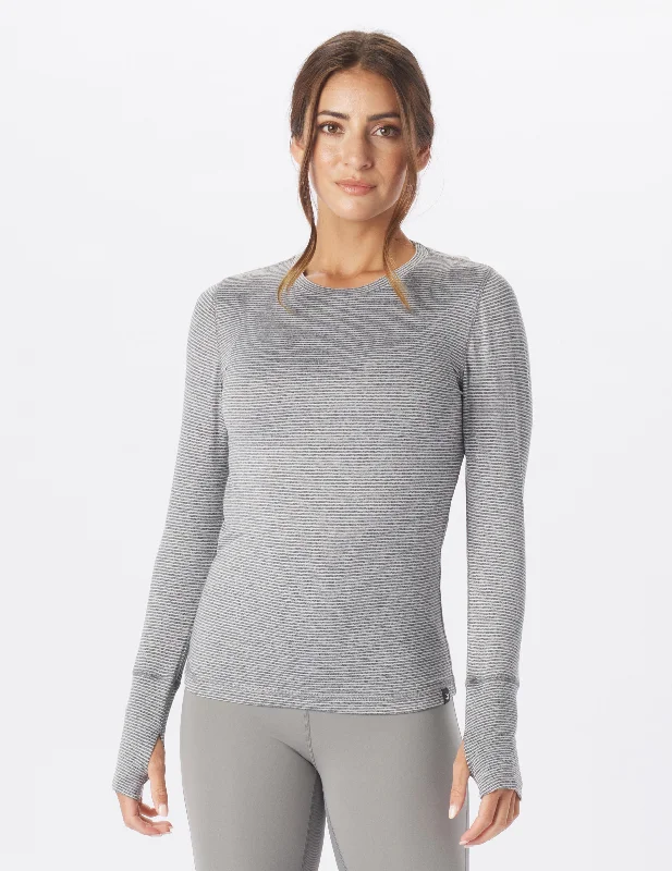 Savings Spectacular Simplicity Long Sleeve: Black / Oatmilk Stripe