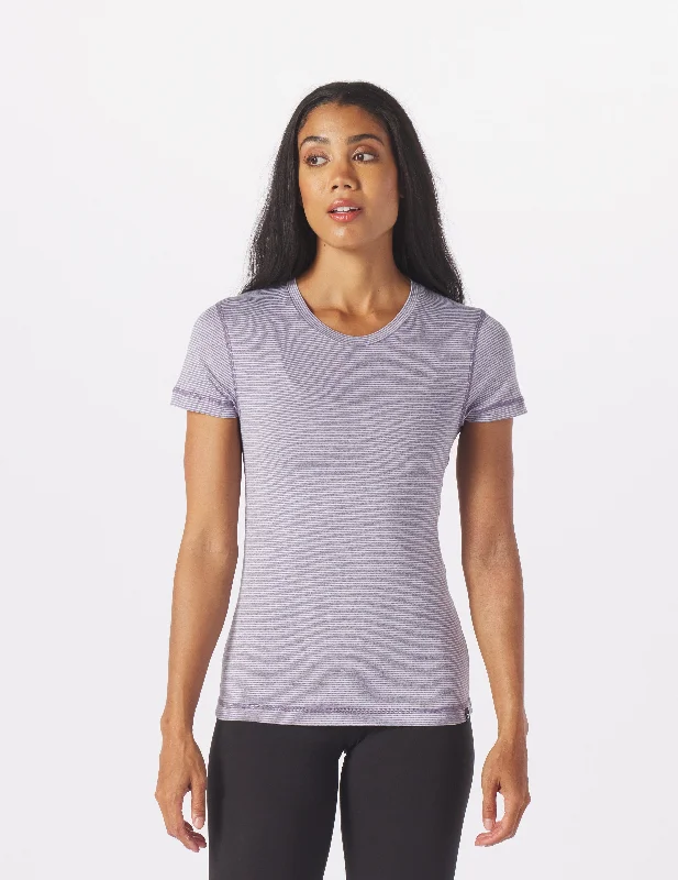 Doorbuster Deal Simplicity Tee: Amethyst/Oatmilk Stripe