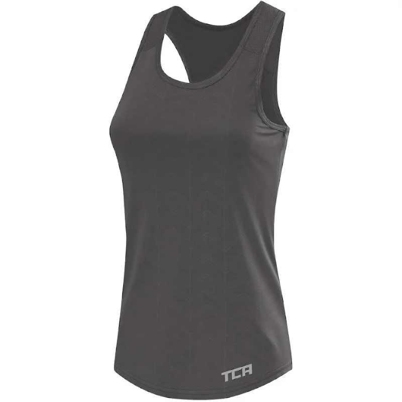 Amazing Deals TCA Impulse Printed Racerback Womens Running Vest Tank Top - Grey