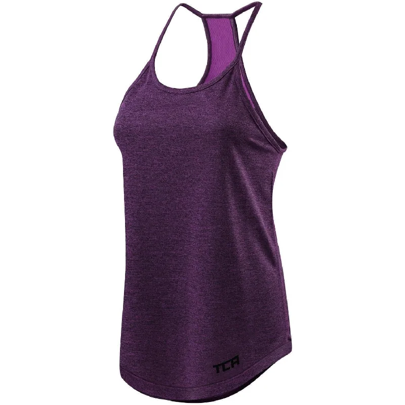 Deal Dash TCA Switch Up Reversible Womens Running Vest Tank Top - Purple