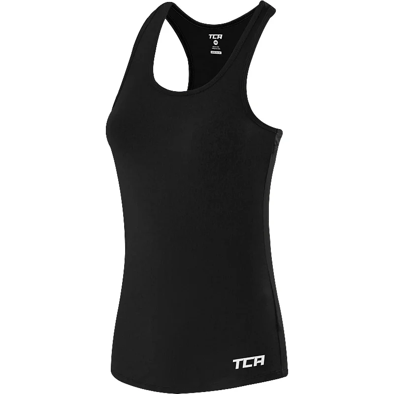 Discount Mania TCA Tech Racerback Womens Running Vest Tank Top - Black