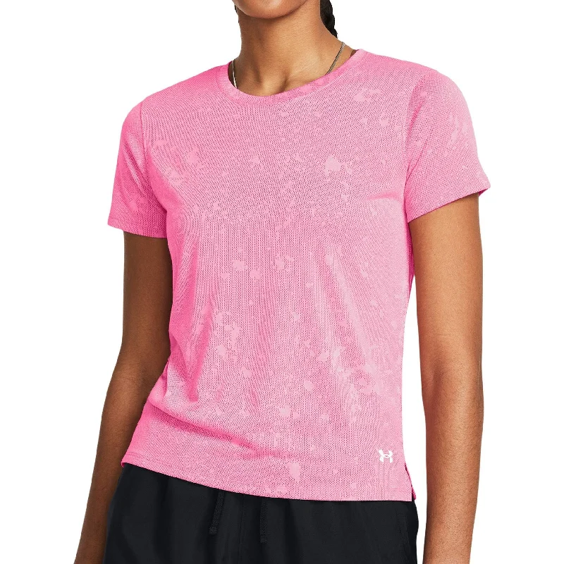 Price Fest Under Armour Launch Splatter Short Sleeve Womens Running Top - Pink