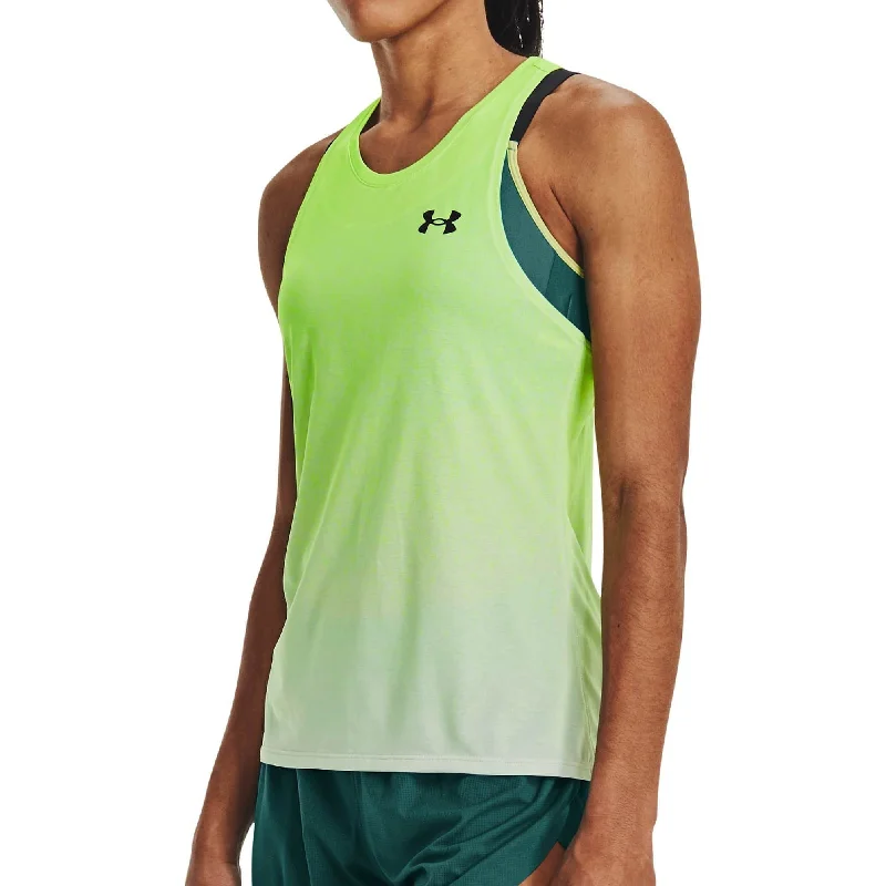 Bargain Prices Under Armour Rush Cicada Womens Running Vest Tank Top - Green