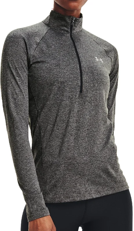 Price Smash Under Armour Tech Half Zip Long Sleeve Womens Training Top - Grey