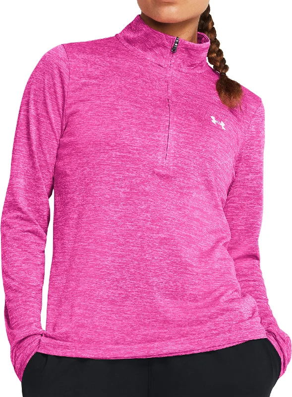 Bargain Prices Under Armour Tech Twist Half Zip Long Sleeve Womens Training Top - Pink