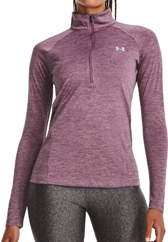 Price Fest Under Armour Tech Twist Half Zip Long Sleeve Womens Training Top - Purple