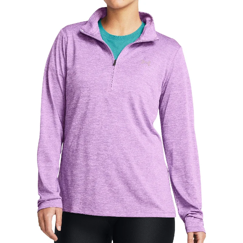 Price Drop Alert Under Armour Tech Twist Half Zip Long Sleeve Womens Training Top - Purple