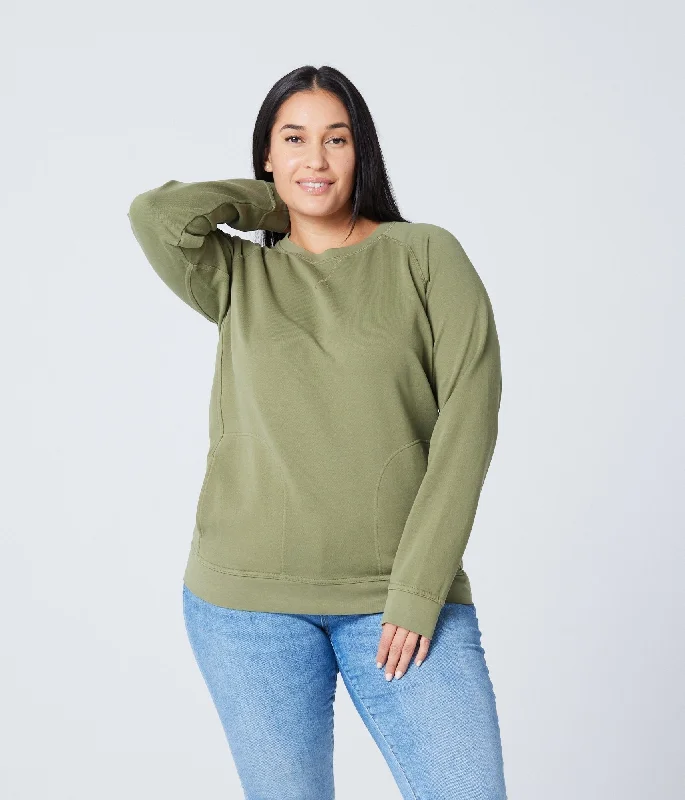 Unisex Pocket Crewneck Sweatshirt - Army