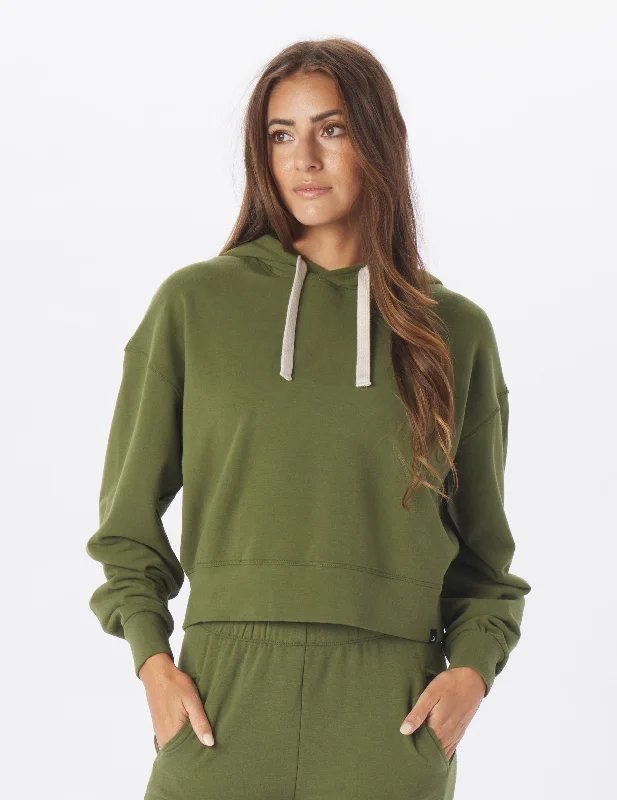Buy More, Save More Vintage Oversized Cropped Hoodie: Chive