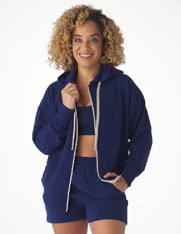 Limited Availability Vintage Oversized Zip Up: Indigo