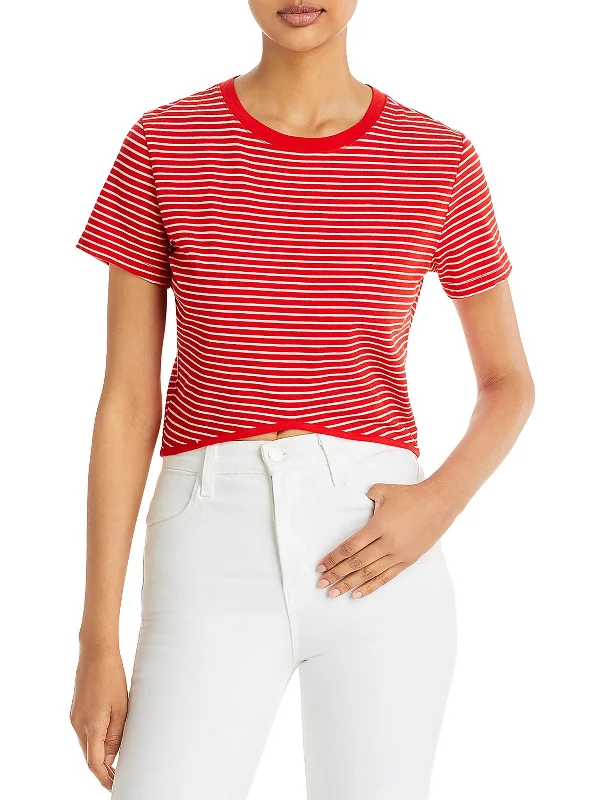 Hurry In Womens Crewneck Cotton Cropped