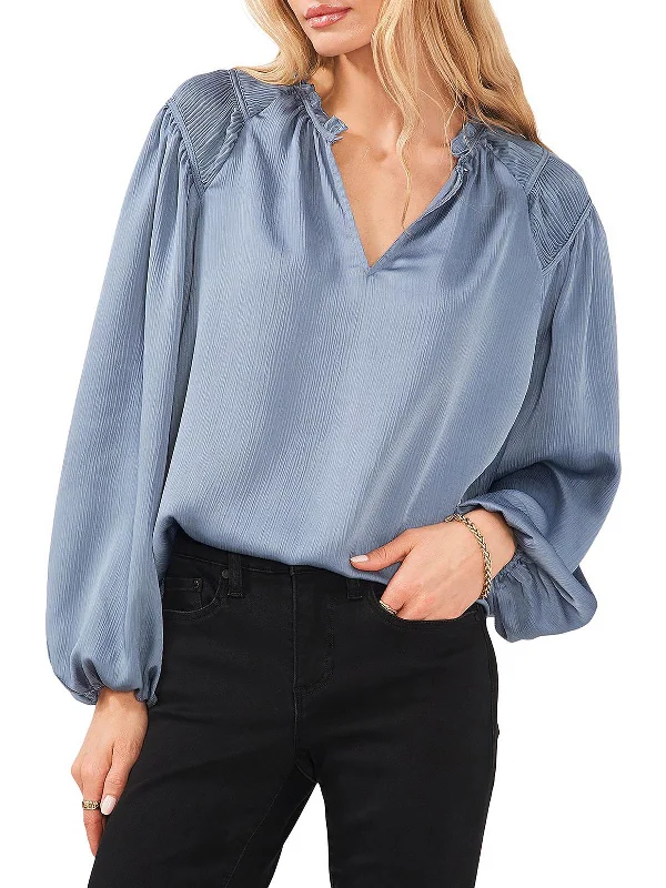 Bargain Prices Womens Satin Ruched Blouse