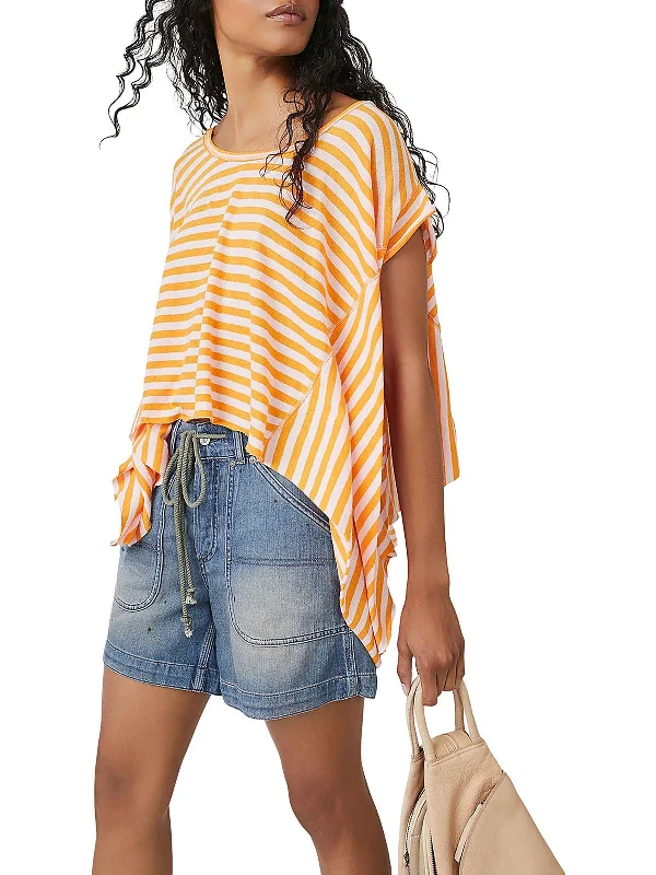 Doorbuster Deal Womens Striped 100% Cotton Pullover Top