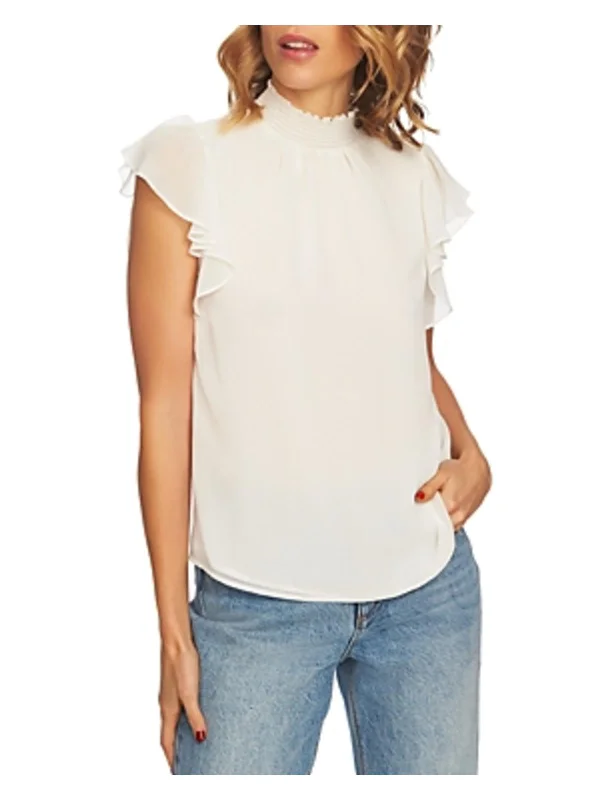 Savings Event Womens Turtleneck Smocked Blouse