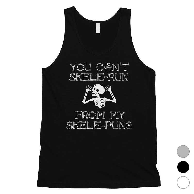 You Can't Skelerun From My Skelepuns Funny Halloween Mens Tank Top