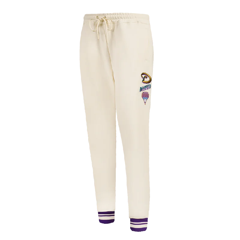 MLB ARIZONA DIAMONDBACKS RETRO CLASSIC WOMEN'S RIB SWEATPANT (EGGSHELL/ PURPLE)