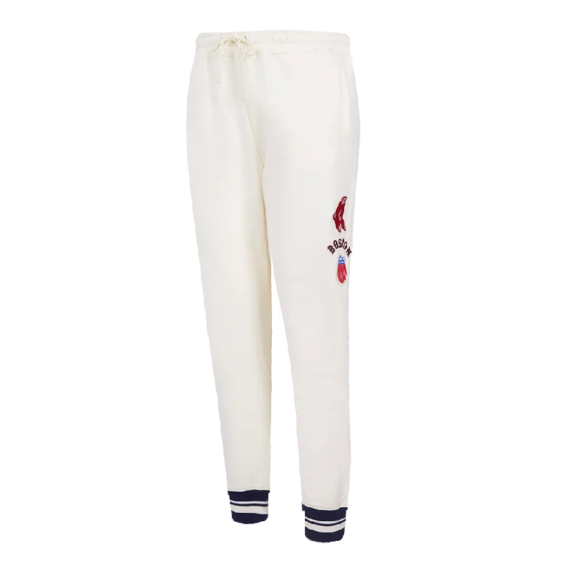 MLB BOSTON RED SOX RETRO CLASSIC WOMEN'S RIB SWEATPANT (EGGSHELL/ MIDNIGHT NAVY)