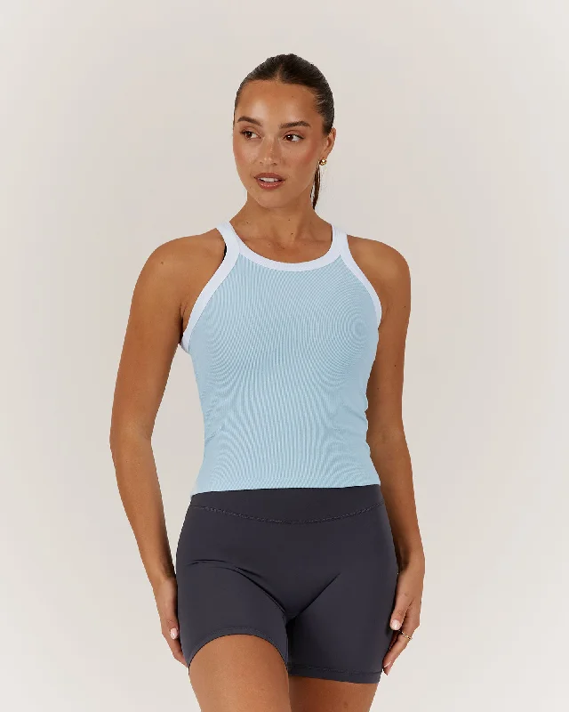 AGILITY RIBBED TANK TOP - POLAR