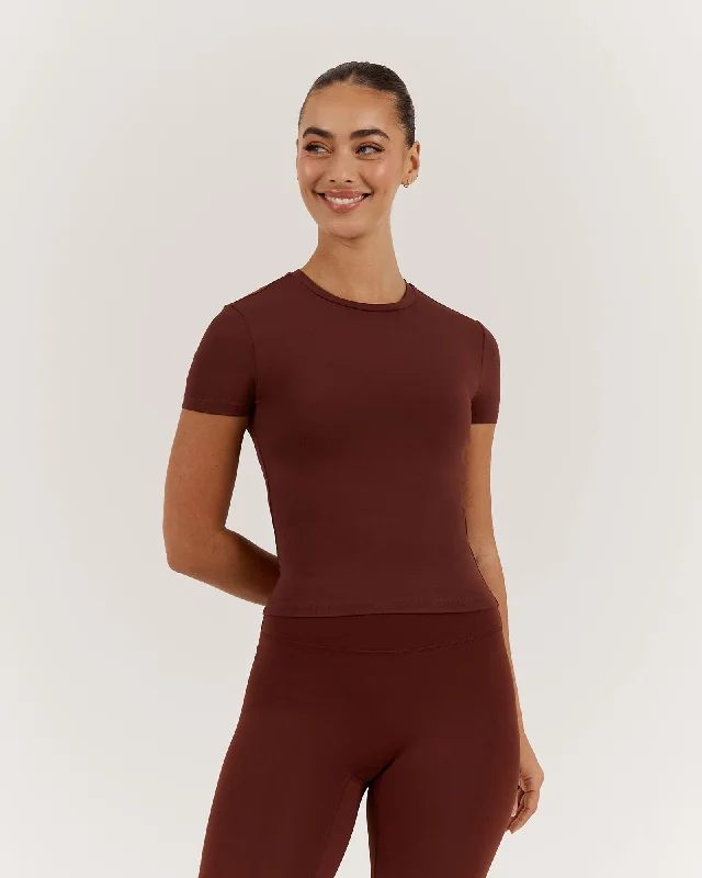 ATHLEISURE TOP - CHOCOLATE