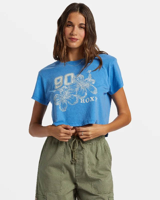 Hibiscus Collegiate Cropped T-Shirt - Campanula