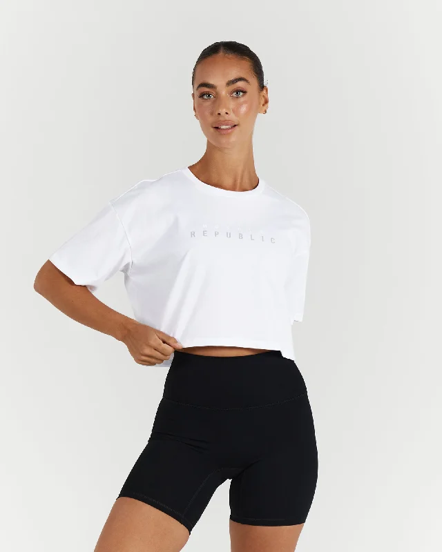 LOOSE CROP TEE - WHITE