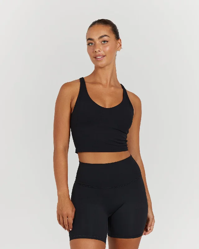 LUXE BROOKE CROP TOP - BLACK