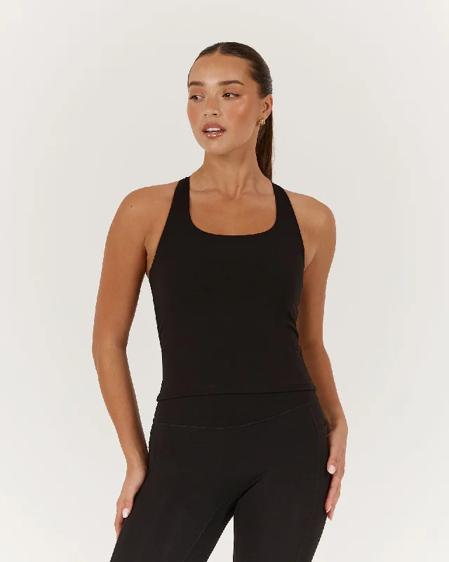 MOTION RACER BACK TOP - BLACK