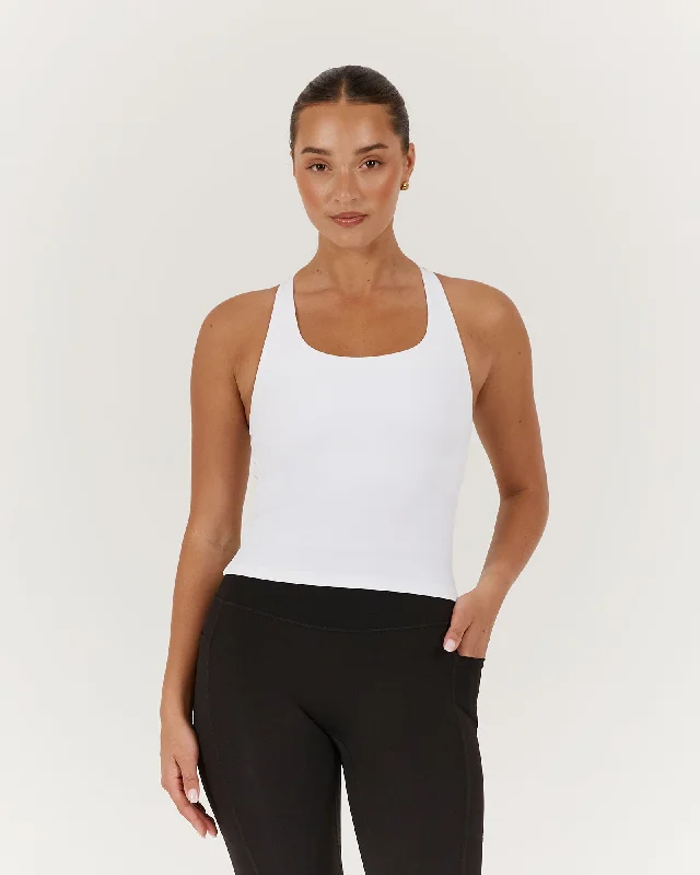 MOTION RACER BACK TOP - WHITE