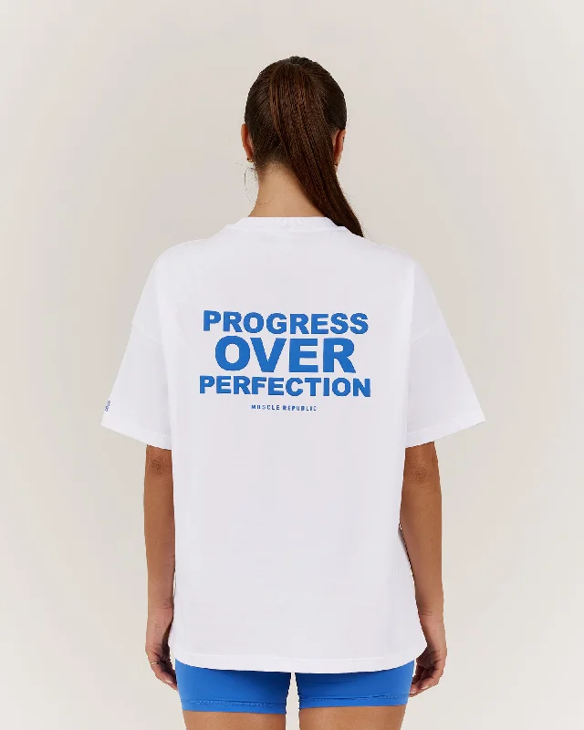 PROGRESS OVER PERFECTION TEE - WHITE