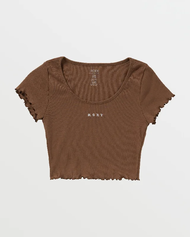 Roxify Scoop Neck T-Shirt - Root Beer