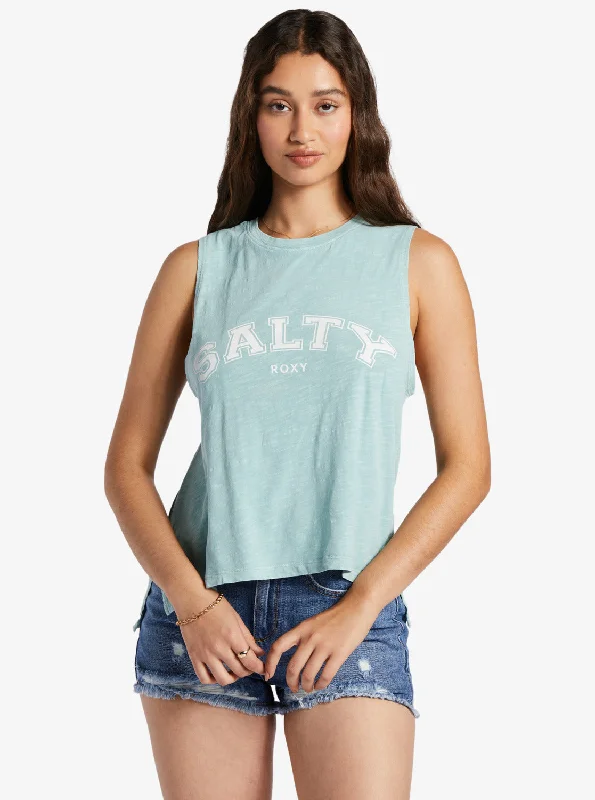 Salty Sleeveless Muscle T-Shirt - Blue Surf